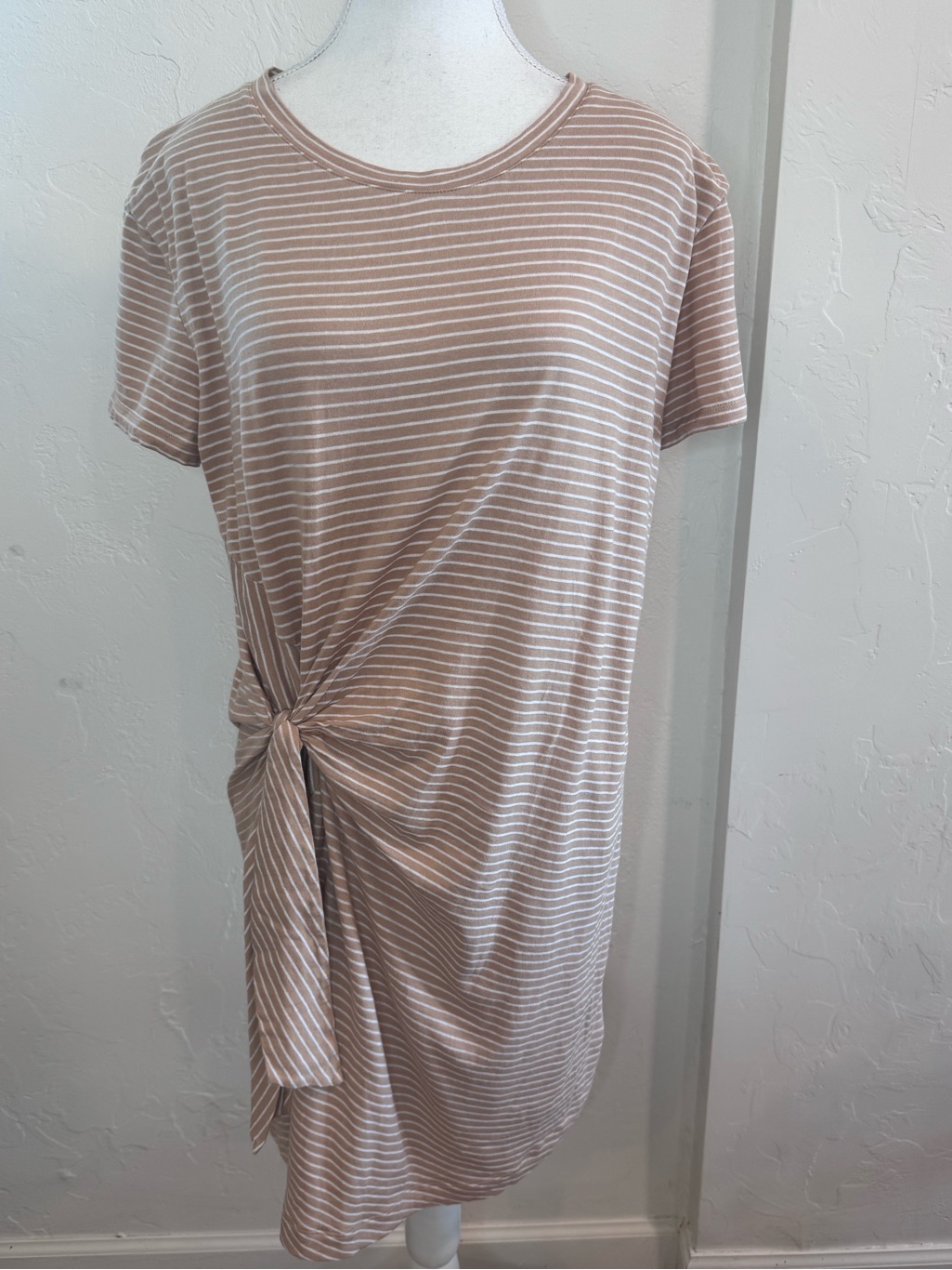 Vince 100% Cotton Lined Side-Tie Dress Striped Casual Minimalist Size Medium